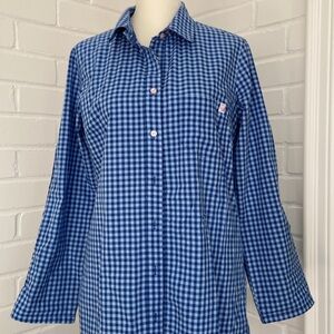 Womens Victoria's Secret Long Blue Plaid Sleeping Oversized Shirt Size S/P